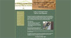 Desktop Screenshot of cypresswoodroofing.com