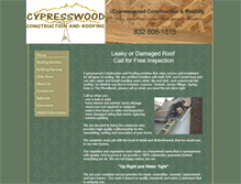 Tablet Screenshot of cypresswoodroofing.com